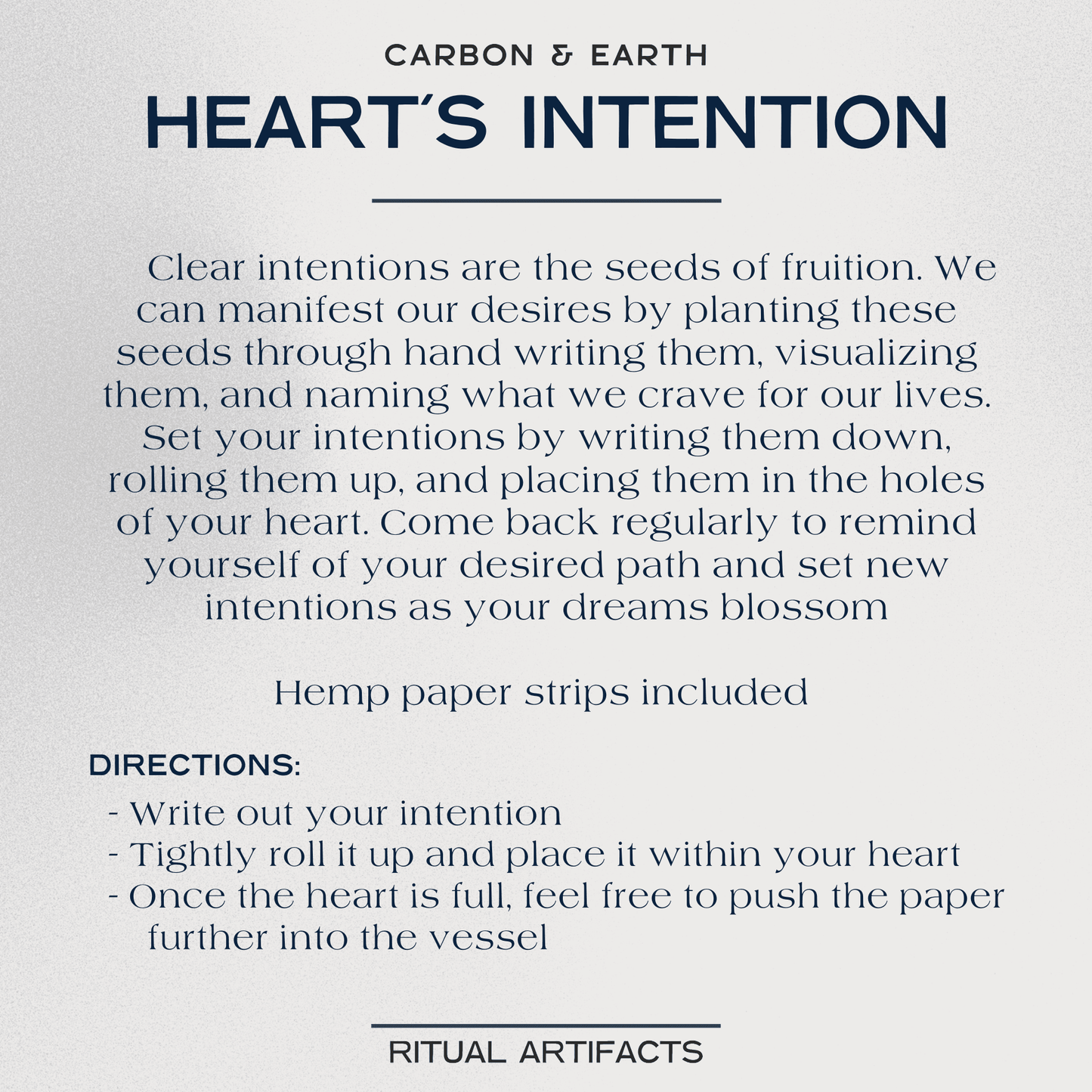 Heart's Intentions - Carbon and Earth